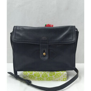 Madewell Black Leather Flap Closure Crossbody Bag